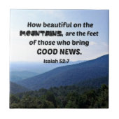 イザヤ52:7山の美しさ タイル (正面)