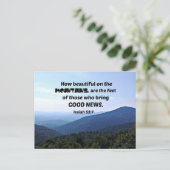 イザヤ52:7山の美しさ ポストカード (スタンド正面)