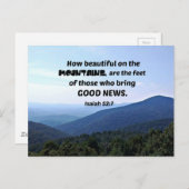 イザヤ52:7山の美しさ ポストカード (正面/裏面)