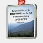イザヤ52:7山の美しさ メタルオーナメント (左)