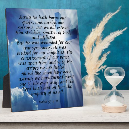 イザヤ53:4-6 フォトプラーク (側面)