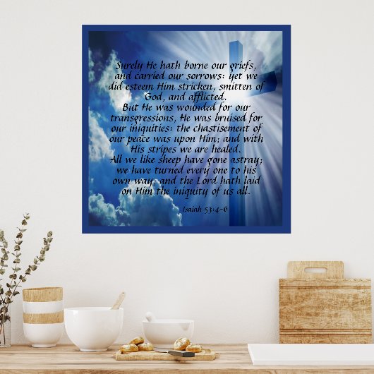 イザヤ53:4-6 ポスター (キッチン)