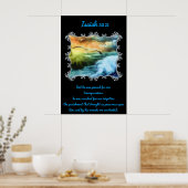 イザヤ53:5海の飛んでいる上に海の上で ポスター (キッチン)