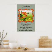 イザヤ53:5黄色と黒のカナリモッキンバード ポスター (キッチン)