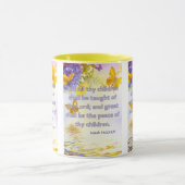 イザヤ54:13 KJV聖書の聖なる書物、 経典写真2トーン マグカップ (中央)