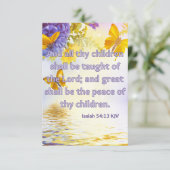 イザヤ54:13 KJV聖書聖なる書物、 経典Pic Greeting カード (スタンド正面)