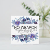 イザヤ54:17武器なしクリスチャン紫フローラ シーズンカード (スタンド正面)