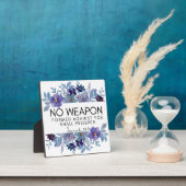 イザヤ54:17武器なしクリスチャン紫フローラ フォトプラーク (インサイチュ)