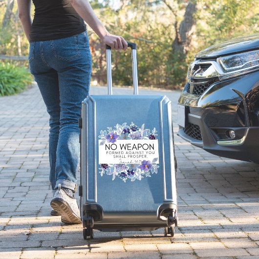 イザヤ54:17武器クリスチャン聖なる書物、 経典フローラなし シール (スーツケースインサイチュ)