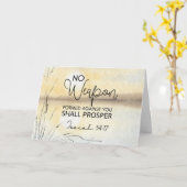 イザヤ54 17聖書に対して武器は形成されなかった カード (黄色い花)