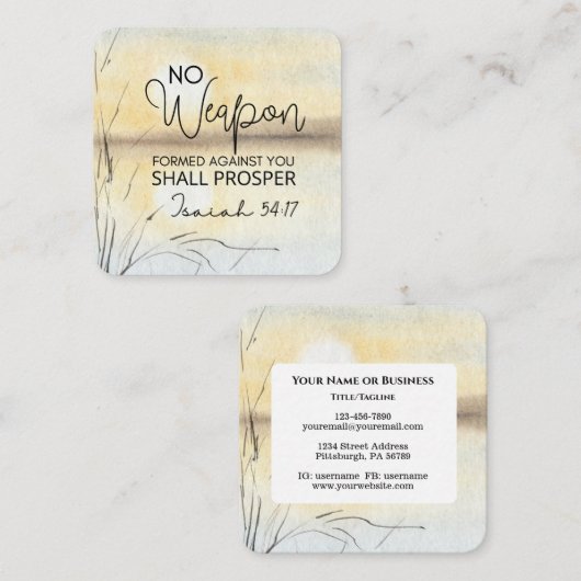 イザヤ54 17聖書に対して武器は形成されなかった スクエア名刺 (正面/裏面)