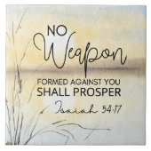 イザヤ54 17聖書に対して武器は形成されなかった タイル (正面)