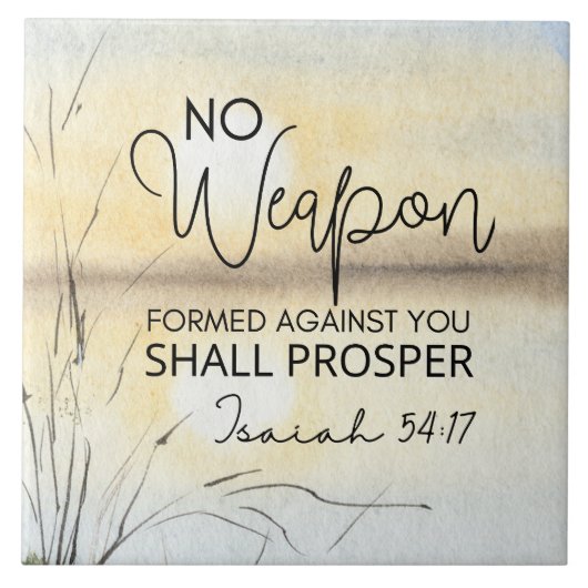 イザヤ54 17聖書に対して武器は形成されなかった タイル (正面)