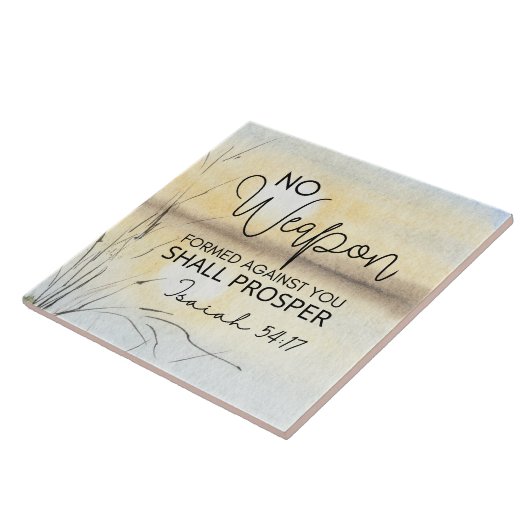 イザヤ54 17聖書に対して武器は形成されなかった タイル (側面)