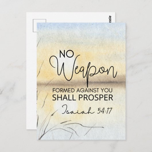 イザヤ54 17聖書に対して武器は形成されなかった ポストカード (正面/裏面)