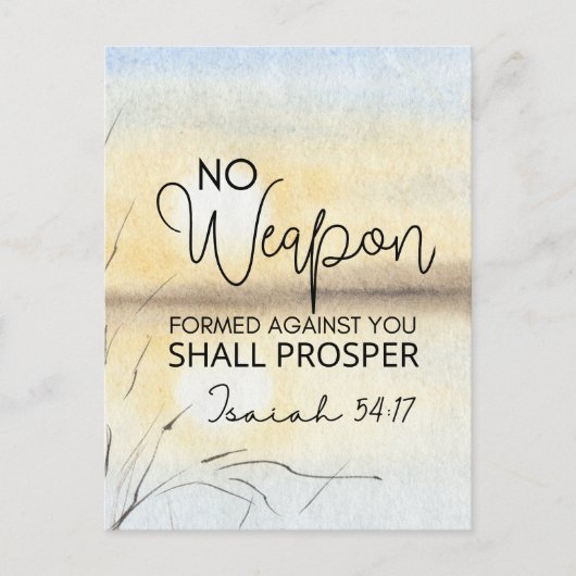 イザヤ54 17聖書に対して武器は形成されなかった ポストカード (正面)