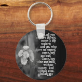 イザヤ55:1聖書の聖なる書物、 経典 お気に入りの キーホルダー (正面)