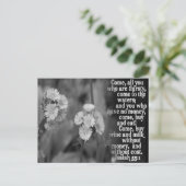 イザヤ55:1聖書の聖なる書物、 経典 お気に入りの ポストカード (スタンド正面)