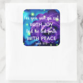 イザヤ55:12クリスチャン感動的ステッカー スクエアシール (バッグ)