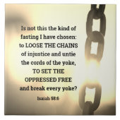 イザヤ58:6わたしは断食の種類を選んだ タイル (正面)