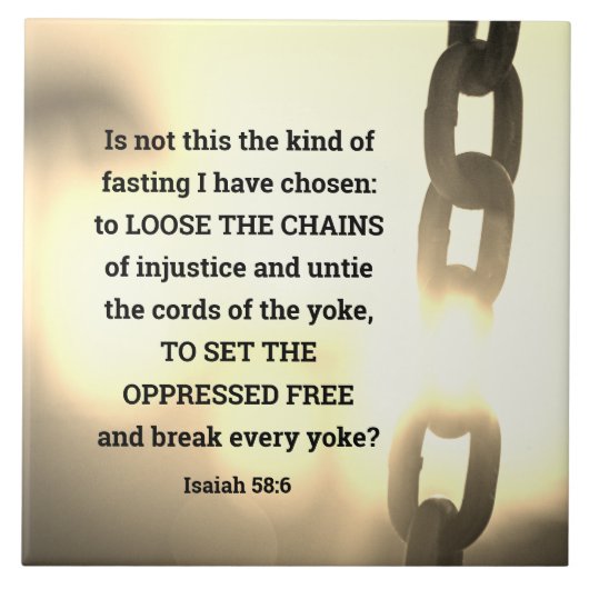 イザヤ58:6わたしは断食の種類を選んだ タイル (正面)