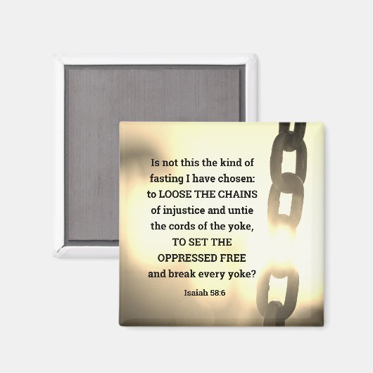 イザヤ58:6わたしは断食の種類を選んだ マグネット (正面/裏面)