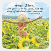 イザヤ60:1あなたの光のために輝きを生まれ来る スクエアシール (正面)