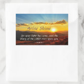 イザヤ60:1立ち上がる輝きあなたの光は聖書を持っ来ている 長方形シール (バッグ)