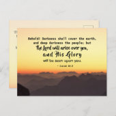 イザヤ60:2闇は地の聖書を覆う ポストカード (正面/裏面)