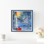 イザヤ60:20主はあなたの光となる スクエア壁時計 (ホーム)