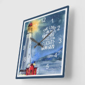 イザヤ60:20主はあなたの光となる スクエア壁時計 (傾斜)