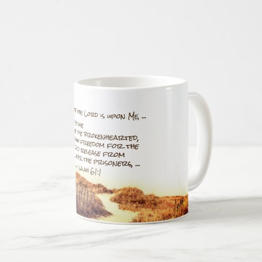 イザヤ61:1主の霊は私に臨む。 コーヒーマグカップ (正面右)