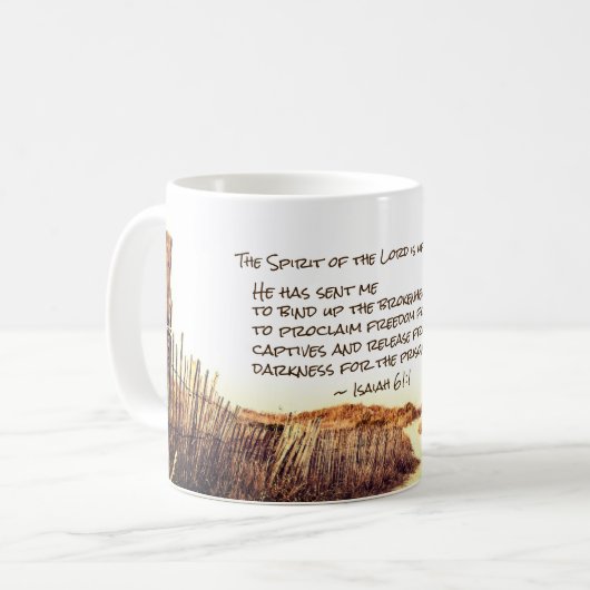 イザヤ61:1主の霊は私に臨む。 コーヒーマグカップ (正面左)