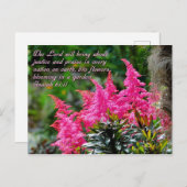 イザヤ61:11ピンクのフローラ 感動的 ポストカード (正面/裏面)