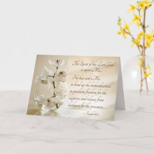 イザヤ61:1,3主の霊がわたしに臨む カード (黄色い花)