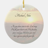 イザヤ61:3彼は私を灰の与え美しいに遣わした セラミックオーナメント (裏面)