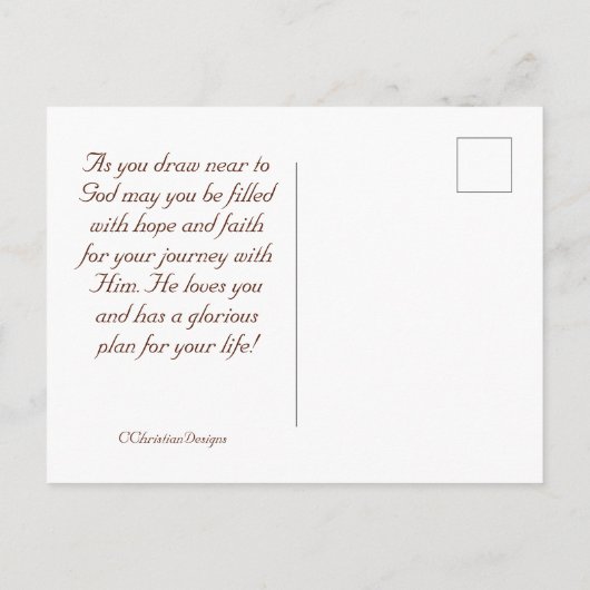 イザヤ61:3彼は私を灰の与え美しいに遣わした ポストカード (裏面)