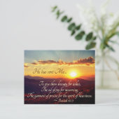 イザヤ61:3彼は私を灰の与え美しいに遣わした ポストカード (スタンド正面)