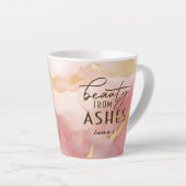 イザヤ61 3美しいアッシュバイブル聖句ピンク カフェラテマグ (右アングル)