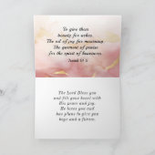 イザヤ61 3美しいアッシュバイブル聖句ピンク カード (内部)