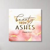 イザヤ61 3美しいアッシュバイブル聖句ピンク キャンバスプリント (正面)