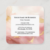 イザヤ61 3美しいアッシュバイブル聖句ピンク スクエア名刺 (裏面)