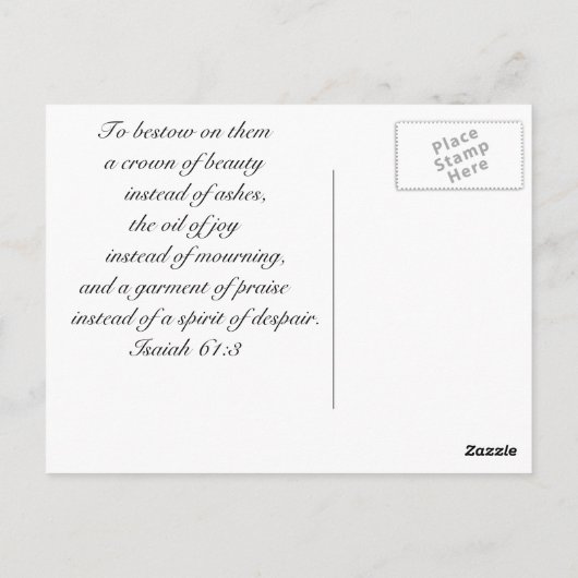 イザヤ61:3聖書の詩のはがき ポストカード (裏面)