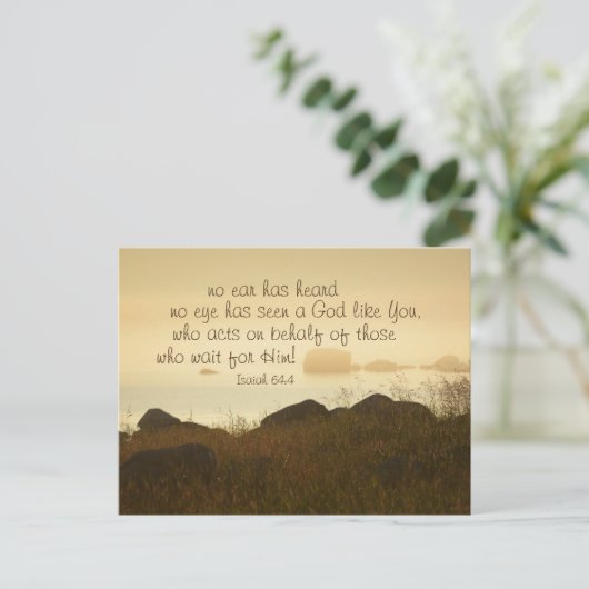 イザヤ64:4あなたのような神を聞いた耳はない、聖書 ポストカード (スタンド正面)