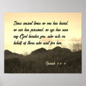 イザヤ64:4あなたのような神を見た目はない ポスター (正面)