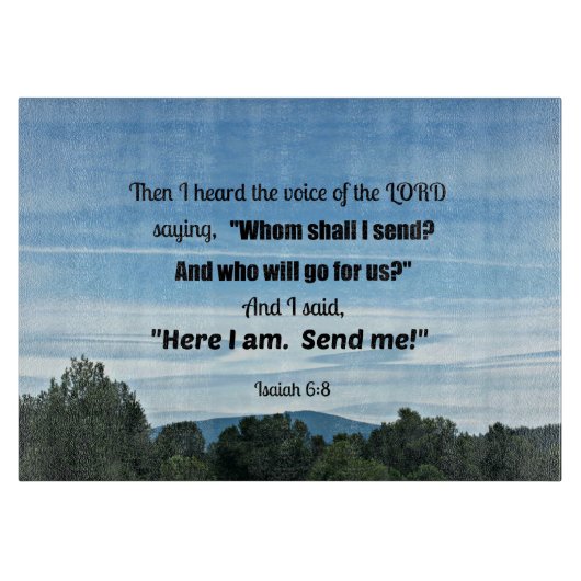 イザヤ6:8わたしは主の声を聞いた カッティングボード (正面)