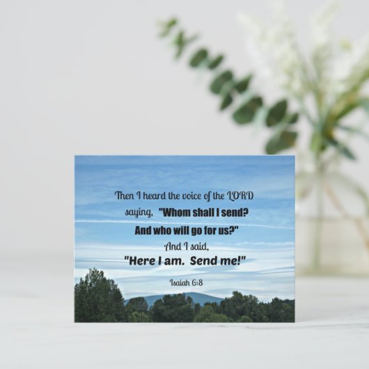 イザヤ6:8わたしは主の声を聞いた ポストカード (スタンド正面)