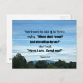 イザヤ6:8わたしは主の声を聞いた ポストカード (正面/裏面)