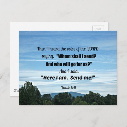 イザヤ6:8わたしは主の声を聞いた ポストカード (正面/裏面)