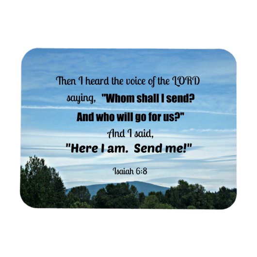 イザヤ6:8わたしは主の声を聞いた マグネット (横)